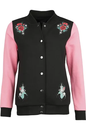 Rock Rebel College Sweat Jacket with Skull Prints Girl-College-Jacke