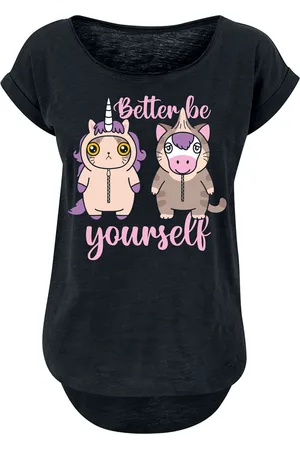 Tierisch Einhorn - Katze - Better Be Yourself Girl-Shirt