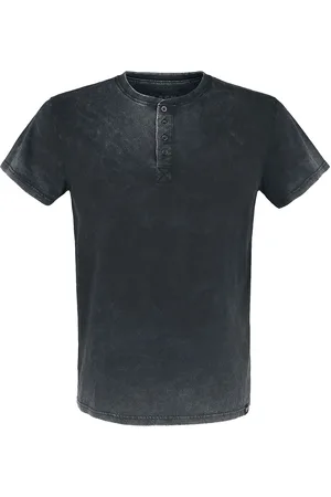 EMP T-Shirt mit Waschung und Knopfleiste T-Shirt