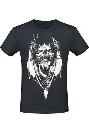 Gothicana T-Shirt With Dragon And Skull Frontprint T-Shirt