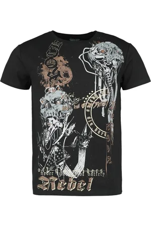 Rock Rebel T-Shirt with Old School Snake Print T-Shirt