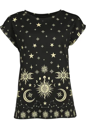 Gothicana T-Shirt with Sun, Stars and Moon Girl-Shirt