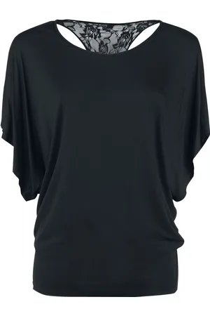 Gothicana Lace Back Bat Wings Girl-Shirt