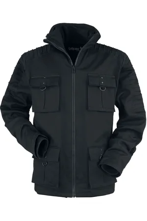 Gothicana Winterjacke mit Klappentaschen Ziernähten Jacke