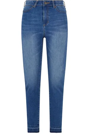 Urban classics Ladies Skinny High Waist Open Hem Jeans Girl-Jeans