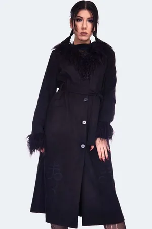 Jawbreaker Spirited Embroidered Maxi Suede Coat Girl-Mantel