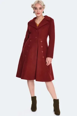 Voodoo Vixen Heart Button Flare Coat Girl-Mantel