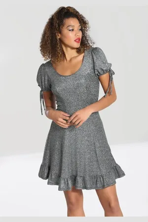 Hell Bunny Haze Mini Dress Silver Kleid