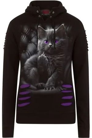 Spiral Cattitude Girl-Kapuzenpulli