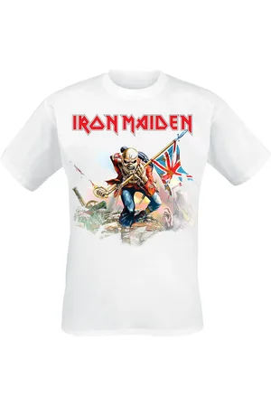 Iron Maiden Trooper On White T-Shirt