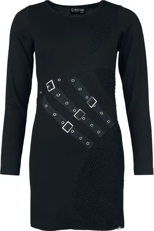 Gothicana Dress With Belts And Buckles Kleid