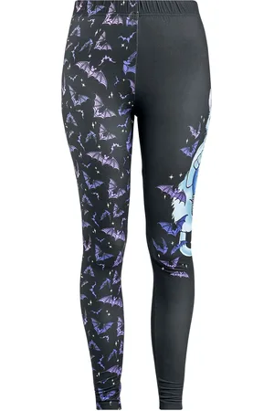Full Volume Leggings With Cat And Bat Print Leggings