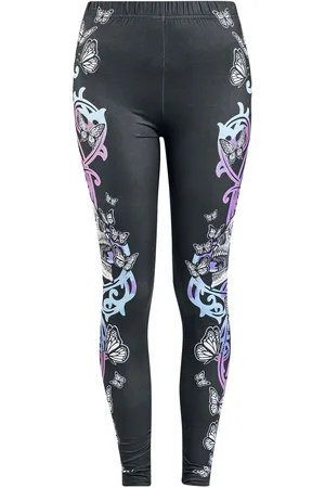 Full Volume Leggings With Skull And Butterfly Print Leggings