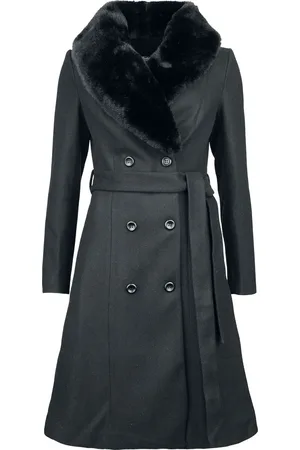 Voodoo Vixen Double Breasted Black Dress Coat Girl-Mantel