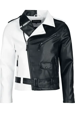 Gothicana Jacket in Black and White Kunstlederjacke
