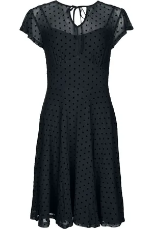 Voodoo Vixen Polka Dot Overlay Flare Dress Kleid