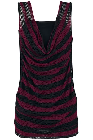 RED by EMP 2 in 1 Double Layer Stripe Mesh Top Girl-Top