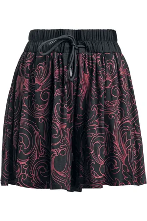 EMP Weiche Stoffshorts mit roten Ornamenten Girl-Shorts