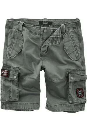 Rock Rebel Graue Cargo Shorts mit Patches Shorts