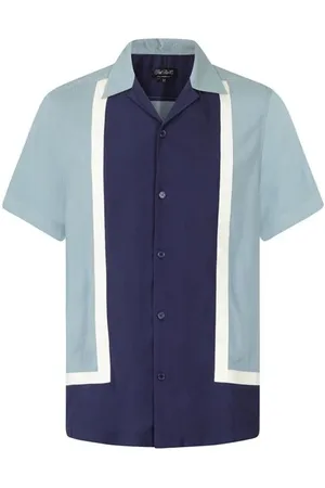 Chet Rock Walter Contrast Panel Bowling Shirt Hemd
