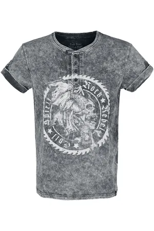 Rock Rebel T-Shirt in Vintage Optik und Knopfleiste T-Shirt
