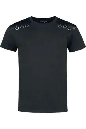 Gothicana T-Shirt mit Riemen auf den Schultern T-Shirt