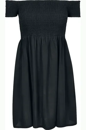 Urban classics Ladies Smoked Off Shoulder Dress Kleid