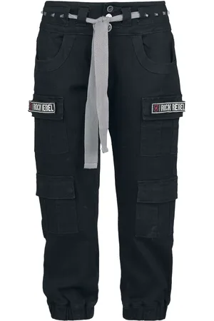 Rock Rebel Cargopant with Studs and Patches Girl-Shorts