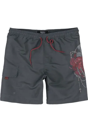 Rock Rebel Swim Shorts With Roses Badeshorts