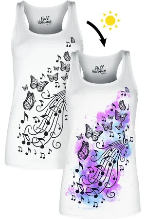 Full Volume Tank Top mit Schmetterlingen und Musiknoten Girl-Top