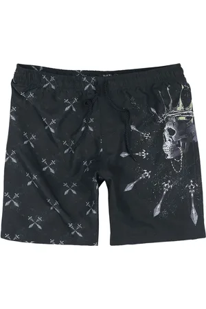 Rock Rebel Swim Shorts With Skullking and Sword Badeshorts