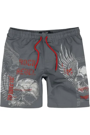 Rock Rebel Swim Shorts with Skull Print Badeshorts