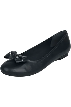 Rock Rebel Ballerinas mit Schleife und Nieten Ballerinas