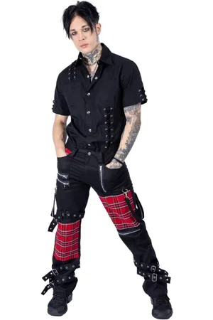 Chemical Black ATHOL PANTS MENS BLACK/RED CHECK Hose