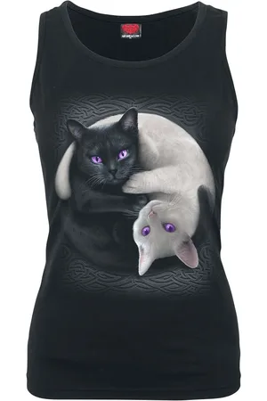 Spiral Yin Yang Cats Girl-Top
