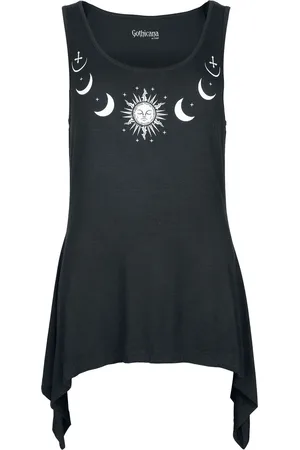 Gothicana Tank-Top with Moon and Sun Frontprint Girl-Top
