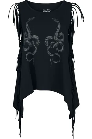 Rock Rebel Tank-Top with Fringes on the Sleeves Girl-Top