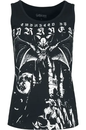 Gothicana Tank-Top with Bat Design Girl-Top