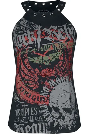 Rock Rebel Top mit Print und Ösen Rock Rebel Girl-Tank-Top