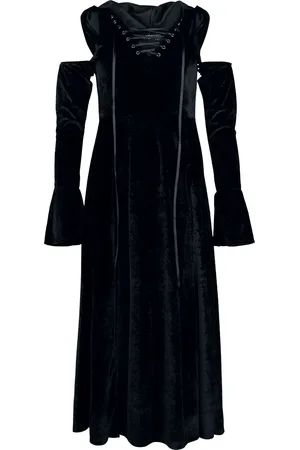 Gothicana Dress With Tip Hood and Walking Slot Maxikleid