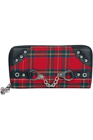 Banned Alternative Red Tartan Wallet Geldbörse