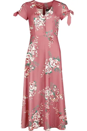 Voodoo Vixen Floral Tie Aleeve Midi Dress Kleid