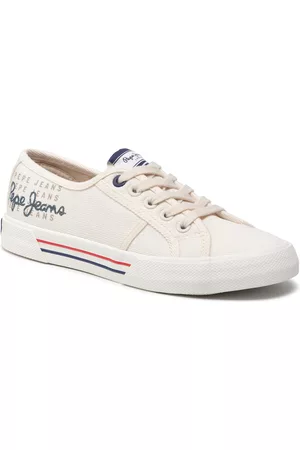 Pepe Jeans Damen Sneakers - Turnschuhe - Brady W Logo PLS31288 Factory White 801