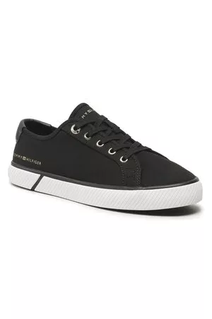 Tommy Hilfiger Sneakers aus Stoff - Lace Up Vulc Sneaker Bl FW0FW07248 Black BDS