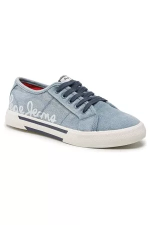 Pepe Jeans Sneakers aus Stoff - Brady Denim W PLS31438 Factory Blue 560