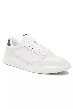 Tommy Hilfiger Herren Sneakers - Sneakers - Elevated Cupsole Leather Mix FM0FM04358 White YBR