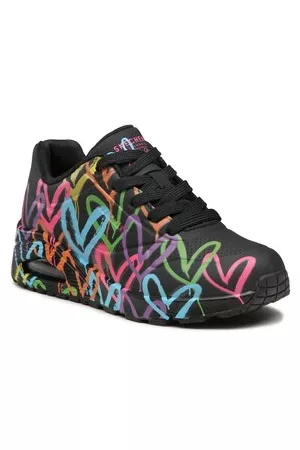 Skechers Damen Flache Sneakers - Sneakers - Highlight Love 177981/BKMT Black/Multi