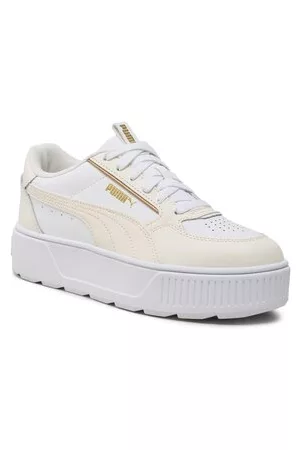 PUMA Damen Flache Sneakers - Sneakers - Karmen Rebelle 387212 08 White/Pristie/Gold