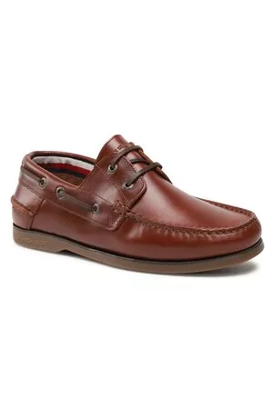 Tommy Hilfiger Herren Halbschuhe - Mokassins - Th Boat Shoe Core Leather FM0FM04506 Carob Chocolate GT2