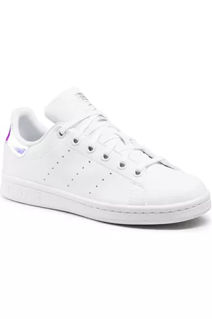 adidas Mädchen Schnürschuhe - Schuhe - Stan Smith J FX7521 Ftwwht/Ftwwht/Silvmt